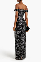 Thumbnail for your product : Rasario Off-the-shoulder polka-dot silk-organza gown