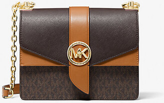 MICHAEL KORS Greenwich Small Color-Block Logo and Saffiano Leather
