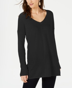 INC International Concepts Ribbed Long-Sleeve Tunic Sweater, Created for Macy's