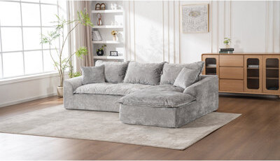 Latitude Run Cloud-like Comfort Sectionals Chenille Fabric Modern Spacious Design For Living Room