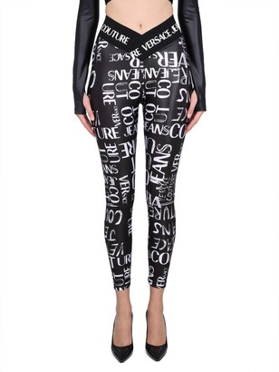 Versace Leggings With Logo Band - ShopStyle