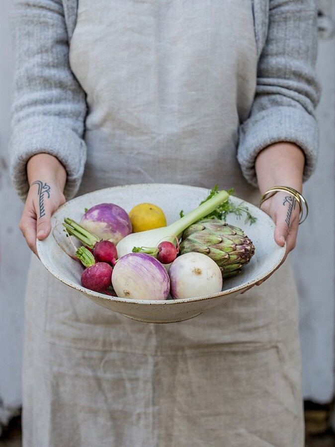 Etsy Large Ceramic Bowl Pottery Salad Bowl Handmade White Fruit Rustic