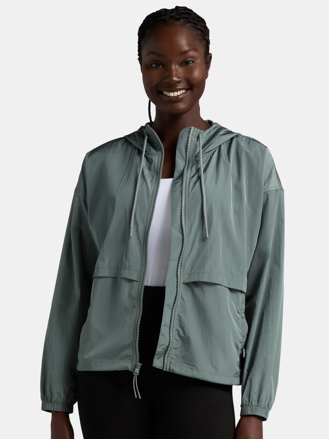 Athletic Works Women’s Zip Front Windbreaker Jacket, Size XS-XXXL