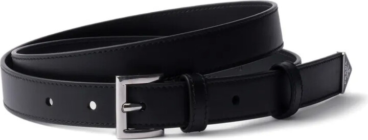 Prada Metal Buckle Triangle Logo Belt