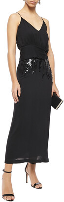 Victoria Beckham Sequin-embellished Silk-crepe Jersey Midi Dress