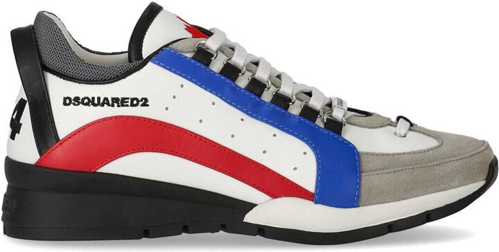 DSQUARED2 Legendary White Blue Red Sneaker - ShopStyle