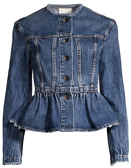 guess cotton denim peplum jacket