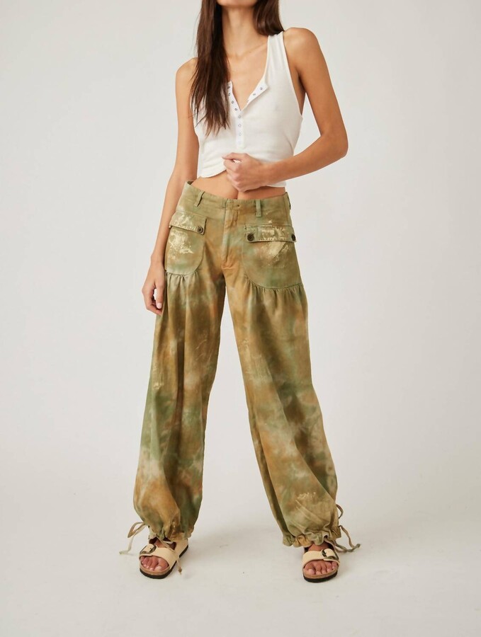 Free People Lotus Tie Dye Jean In Golden Green ShopStyle