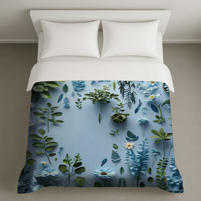 VisionDecor Floral Bedding Plants Duvet Cover Modern