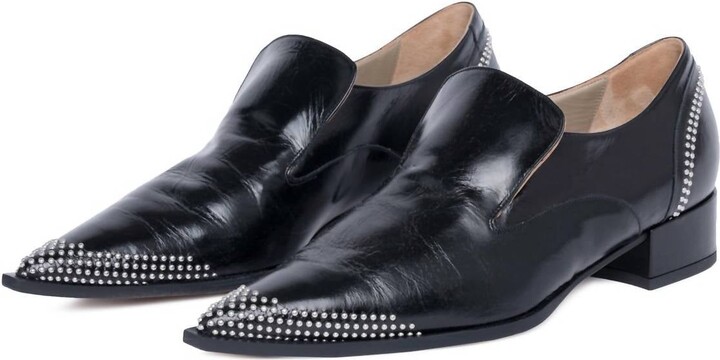 Tela Women's Melissa Studded Leather Shoe In Black