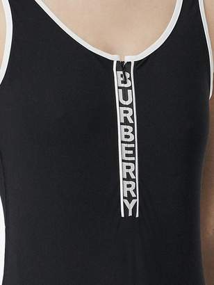 Burberry Logo Detail Zip-front Swimsuit