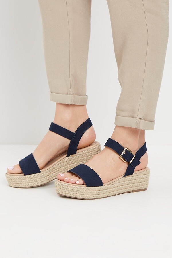 navy platform sandals
