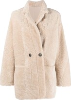 Thumbnail for your product : Simonetta Ravizza Double-Breasted Shearling Coat