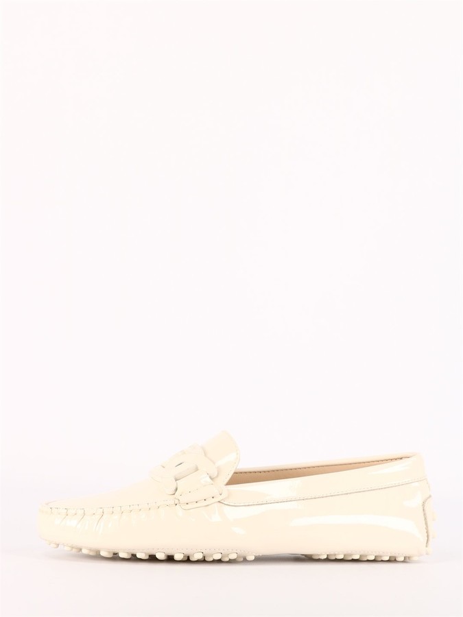 Tod's White Gommini moccasin - ShopStyle Loafer Flats