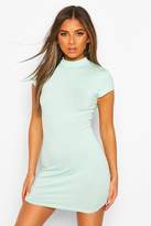 Thumbnail for your product : boohoo Petite High Neck Cap Sleeve Bodycon Dress