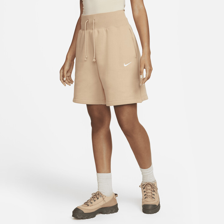 Nike Women's Sportswear Phoenix Fleece High-Waisted Loose-Fit Shorts in  Brown - ShopStyle