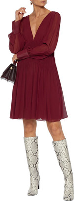 Stella McCartney Claire Ruched Silk-georgette Mini Dress