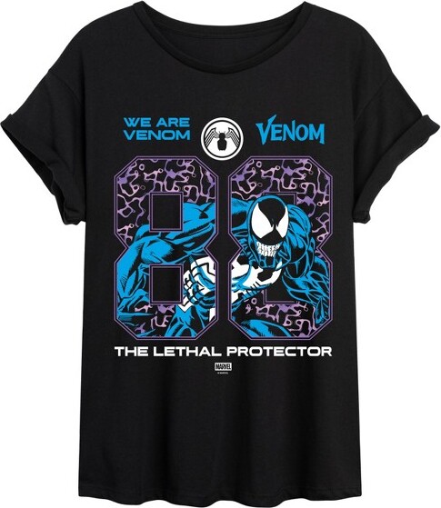 Venom Women'sVenom88JerseyOversizedGraphicT-Shirt-Black-Small