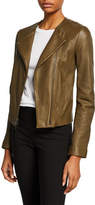 Thumbnail for your product : Vince Cross-Front Leather Moto Jacket