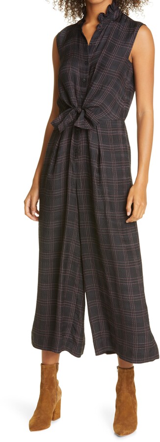 rebecca taylor plaid silk jumpsuit