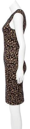 Lanvin Leopard Jacquard Sleeveless Dress
