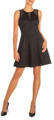 GUESS Embossed Scuba Fit Flare Dress