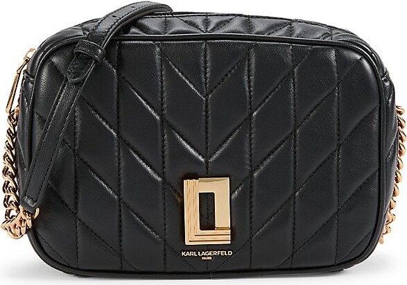 Karl Lagerfeld Paris Quilted Leather Crossbody Bag