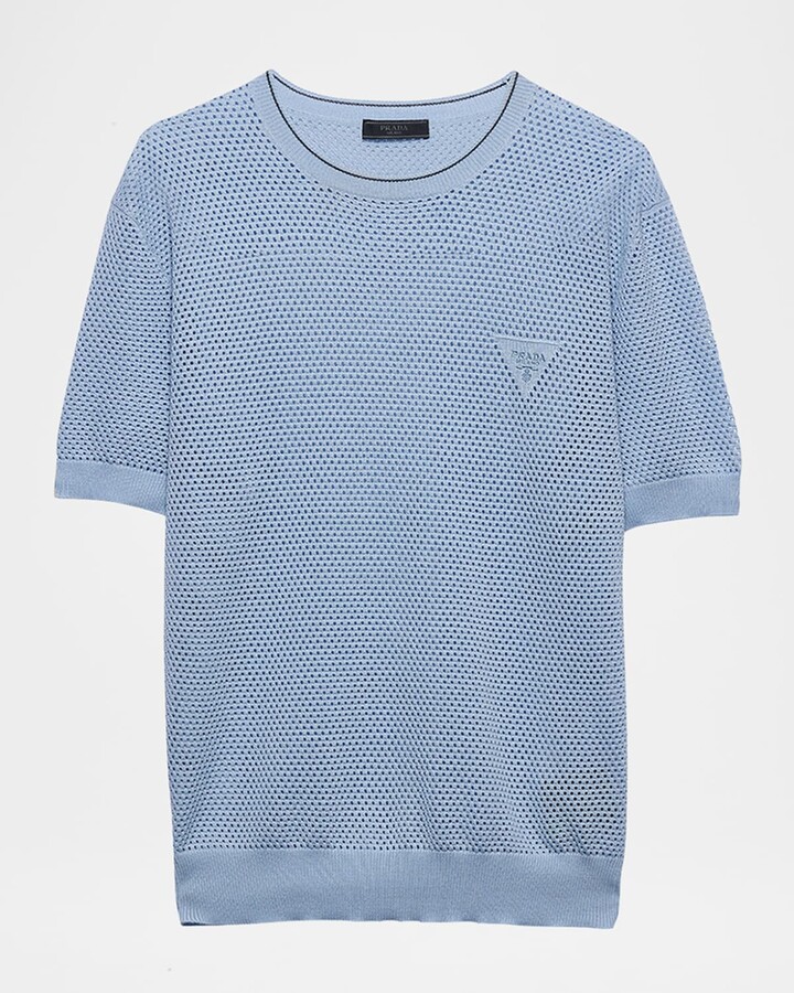 Prada Men's Silk-Cotton Mesh Sweater