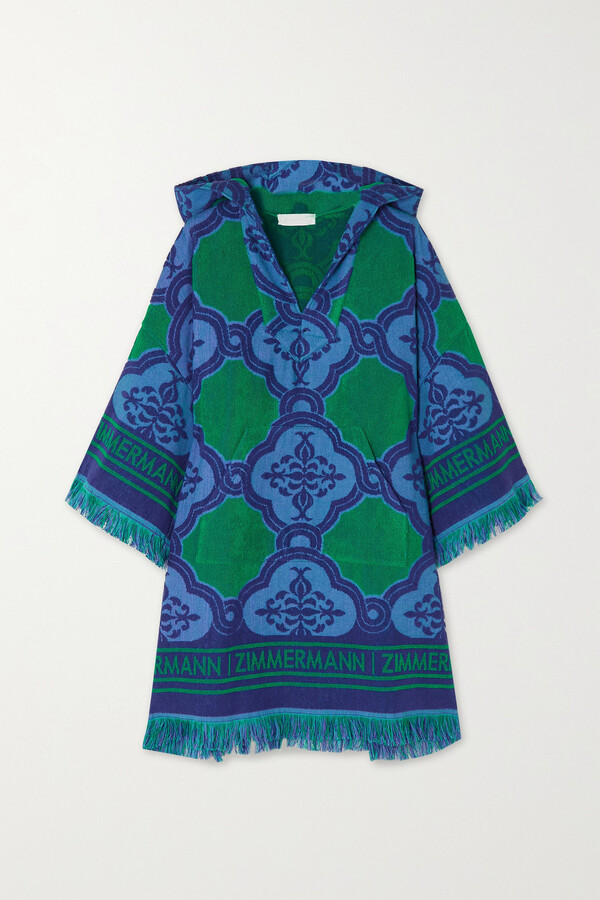 【Zimmermann】Printed cotton beach cover-up Printed cotton beach cover-up in blue - Zimmermann | Mytheresa