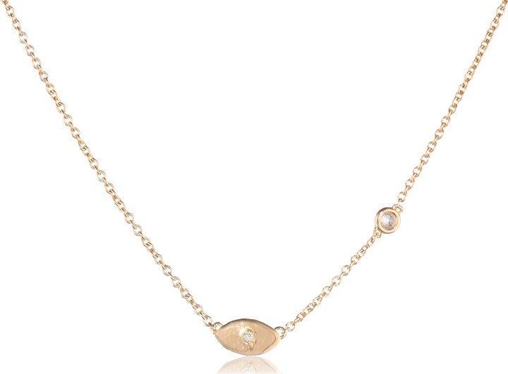 Syd by SE A Initial Necklace with Diamond Bezel 