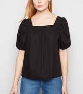 Thumbnail for your product : New Look Poplin Square Neck Puff Sleeve Top