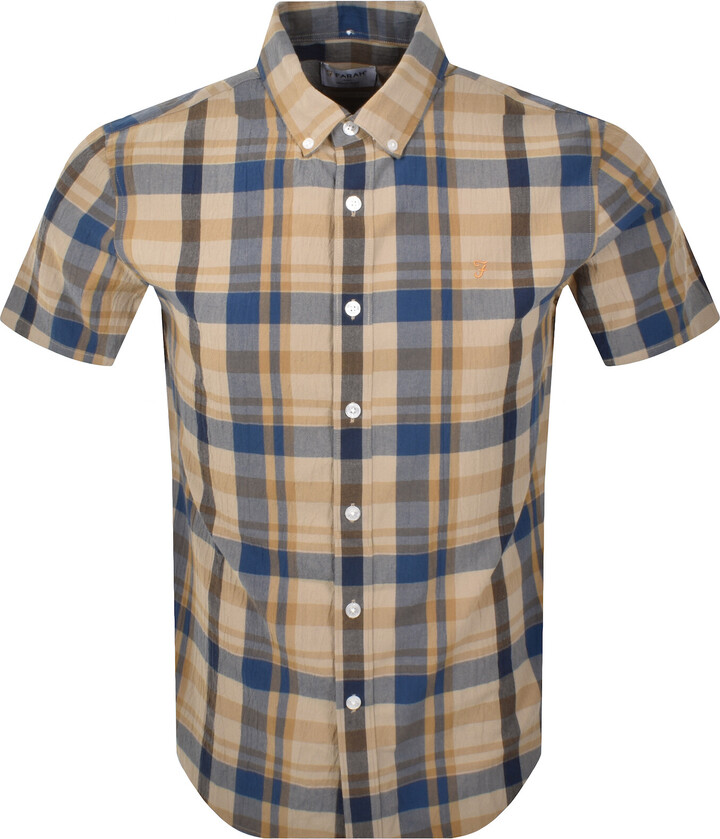 Farah Wylan Check Shirt Hazelnut Brown