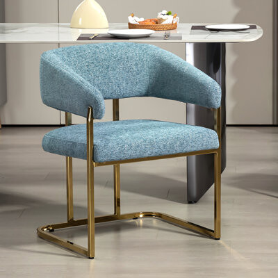 Mercer41 Modern Metal Frame Upholstered Armchair Dining chair