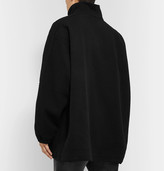 Thumbnail for your product : Balenciaga Oversized Logo-Embroidered Virgin Wool-Fleece Zip-Up Sweatshirt