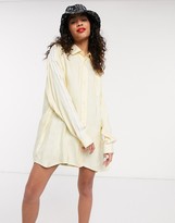 Thumbnail for your product : adidas adicolor long sleeve satin button up shirt in yellow