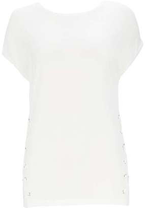 Wallis Ivory Lace Up Hem Knitted Top
