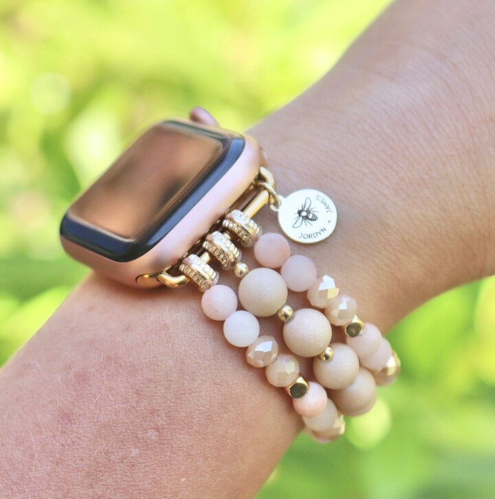 Beaded Watch Band/Compatible With Apple 38mm 40mm 41mm Smart Stretch Bracelet Magnetic Choose Color Scheme Gift Three Layer