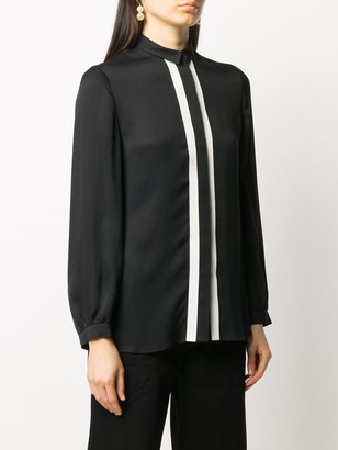 Emporio Armani Contrast Panel Concealed Button Blouse