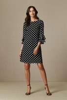 Thumbnail for your product : Wallis Monochrome Polka Dot Flute Sleeve Dress