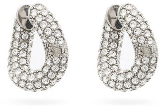 Balenciaga Loop Crystal Hoop Earrings - Crystal