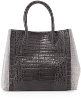 Thumbnail for your product : Nancy Gonzalez Medium Bicolor Crocodile Tote Bag, Dark Gray/Light Gray