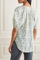 Thumbnail for your product : Apiece Apart Rosa Floral-print Organic Cotton Blouse - Off-white