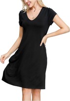 Thumbnail for your product : INK+IVY Women's Short Sleeve Loose Fit T-Shirt Pockets Rayon Spandex Swing Maxi Dresses for Casual Summer Clothes