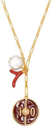 Lizzie Fortunato Fortune 10 Pendant Charm Necklace - Womens - Red
