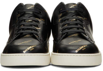 Balenciaga Black All Over Logo Sneakers