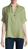 Thumbnail for your product : Go Silk Plus Size Oversized Short-Sleeve Linen Tunic