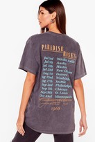Thumbnail for your product : Nasty Gal Womens Paradise Roses Graphic Band T-Shirt - Grey - M