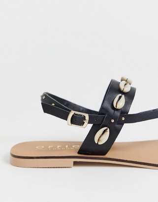Office shell studded toe loop sandals