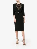 Thumbnail for your product : Dolce & Gabbana Black Lace-Insert Fitted Dress, Size: 38