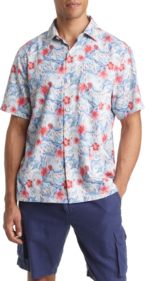 Tommy Bahama Milwaukee Brewers Paradise Fly Ball Camp Button-up